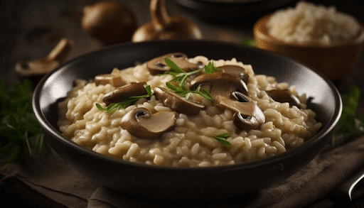 assiette de risotto champignon